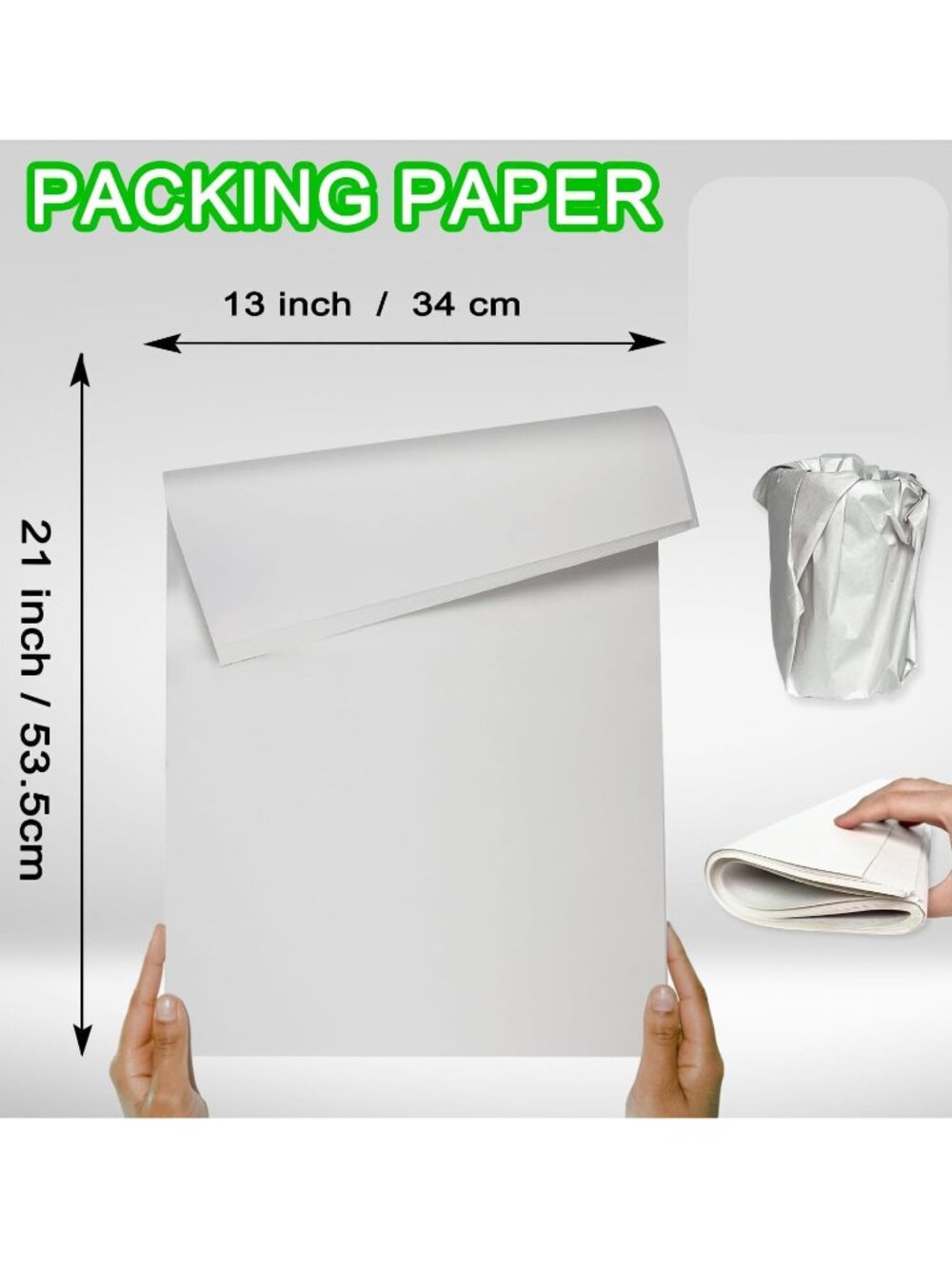 21" x 13" Pre-Cut Packing Paper Sheets for Moving & Shipping (108 Sheets Total)